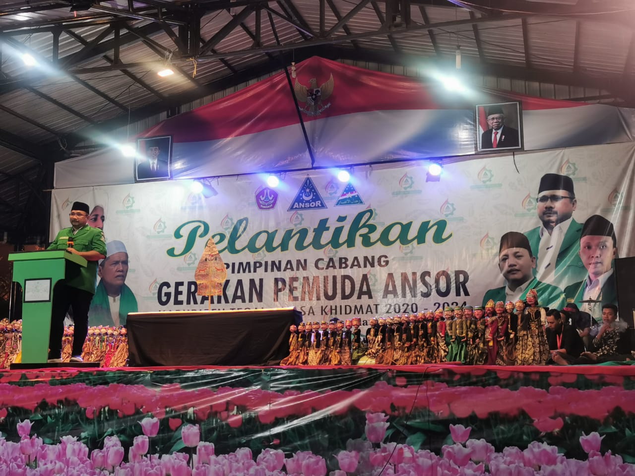 Ketua Umum PP GP Ansor Yaqut Cholil Qoumas saat memberikan pengarahan kepada pengurus PC GP Ansor Kabupaten Tegal yang baru saja dilantik.