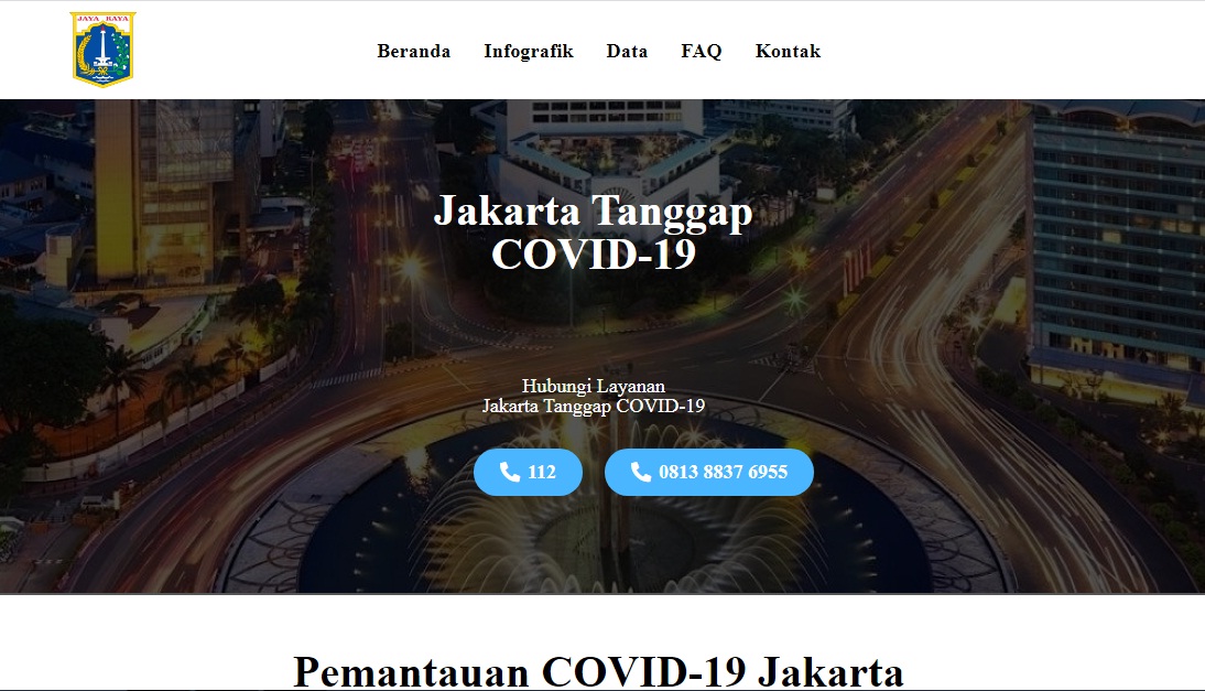 situs informasi penanggulangan Covid-19 milik Pemprov DKI Jakarta