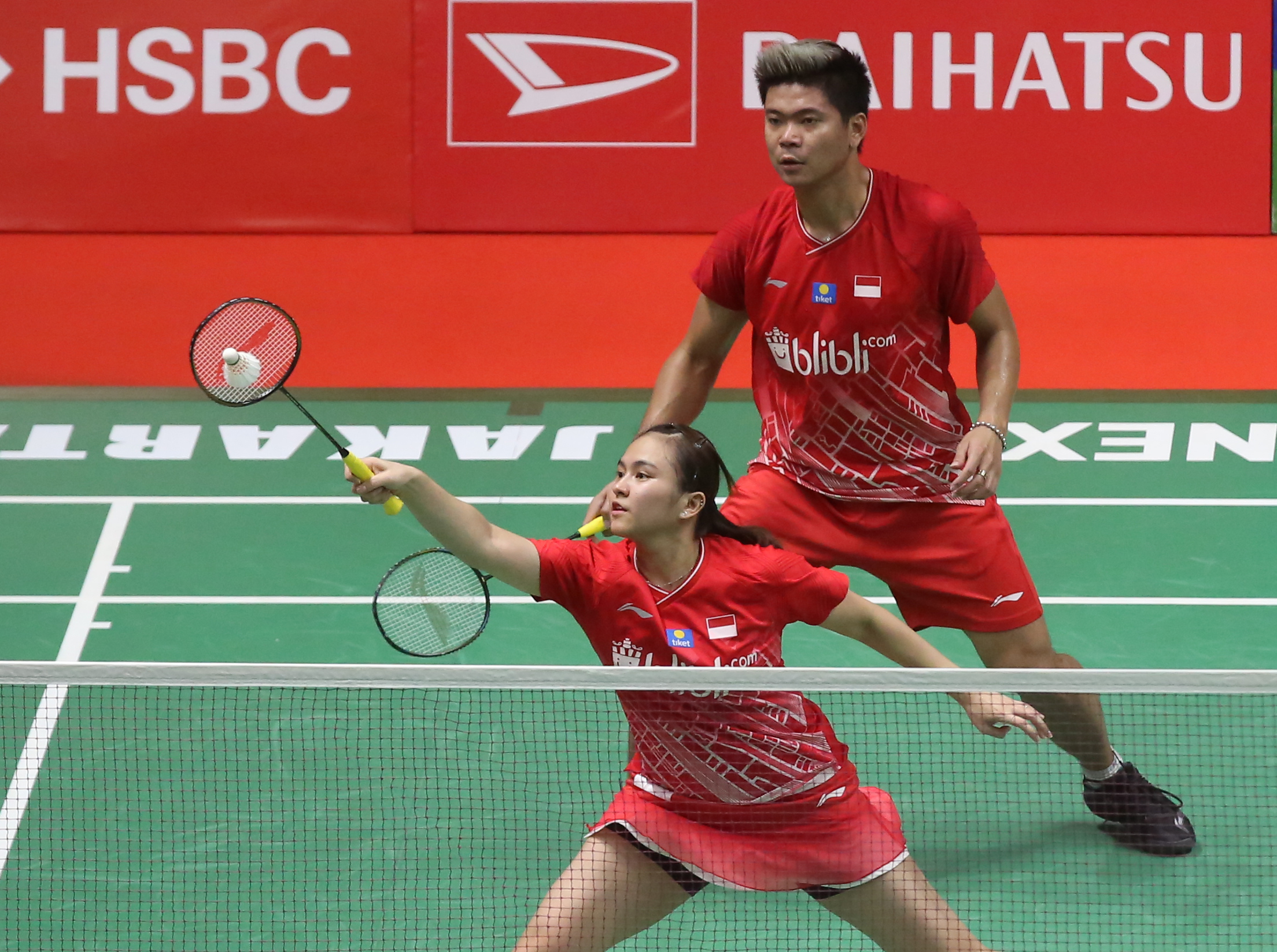 Pebulu tangkis ganda campuran Indonesia Praveen Jordan/Melati Daeva Oktavianti.
