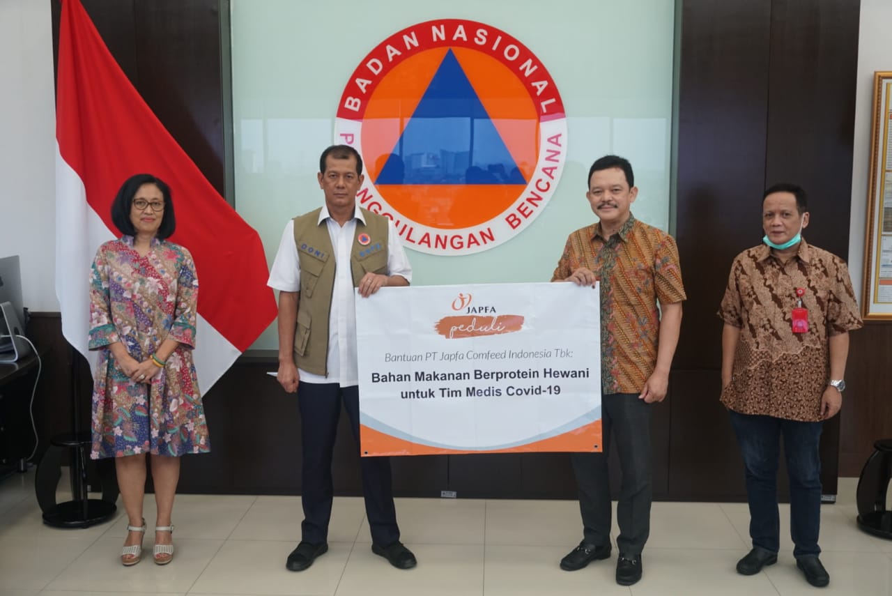 JAPFA memberikan bantuan senilai Rp700 juta untuk tim medis melalui Badan Nasional Penanggulangan Bencana (BNPB).