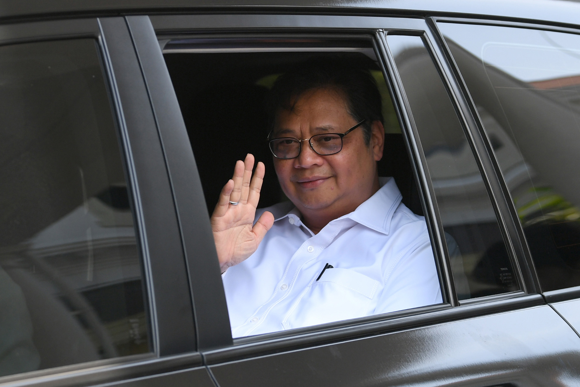 Ketua Umum Partai Golkar Airlangga Hartarto di kompleks Istana Kepresidenan