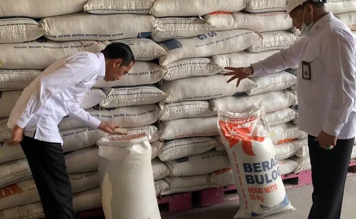 Presiden Jokowi saat meninjau Bulog