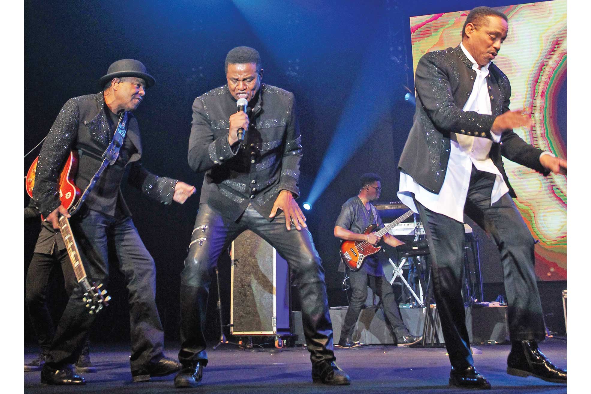 The Jacksons saat tampil pada BNI Java Jazz 2020 di JIExpo Kemayoran, Jakarta, kemarin malam.