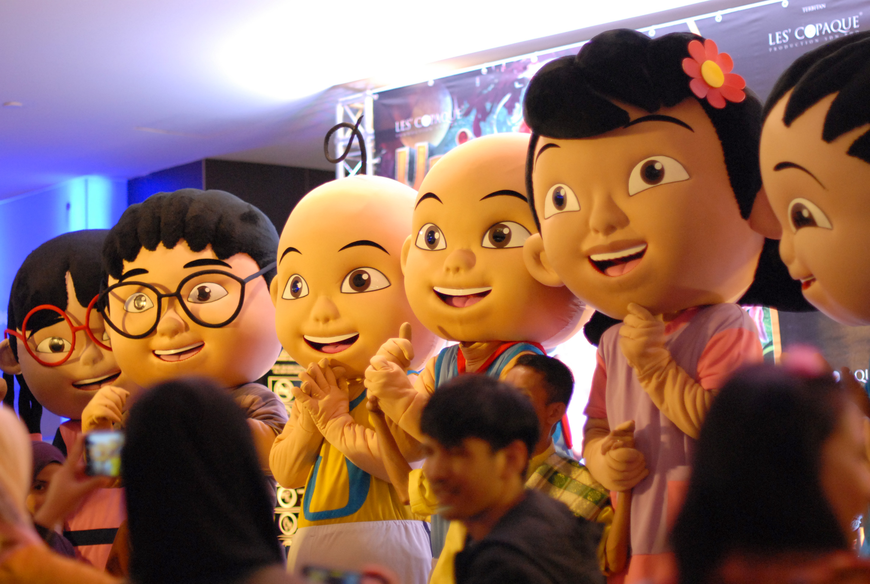 Keriuhan pada Meet and Greet film 'Upin & Ipin : Keria Siamang Tunggal' di bioskop Golden Screen Cinema, Kuala Lumpur, 2019.