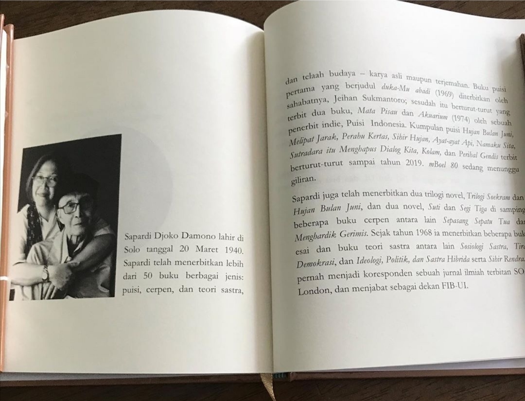 Penyair Sapardi Djoko Damono merayakan ulang tahun ke-80 pada Jumat (20/3) ini. 