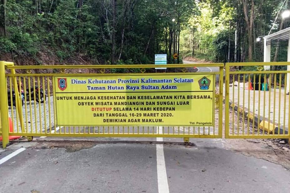 Salah satu obyek wisata di Kalsel yang ditutup sementara. 