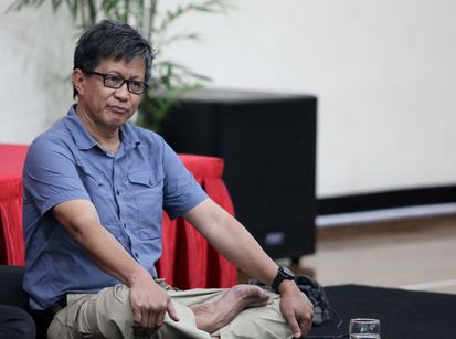 Akademisi Rocky Gerung di Gedung KPK, Jakarta, Selasa (23/7/2019).