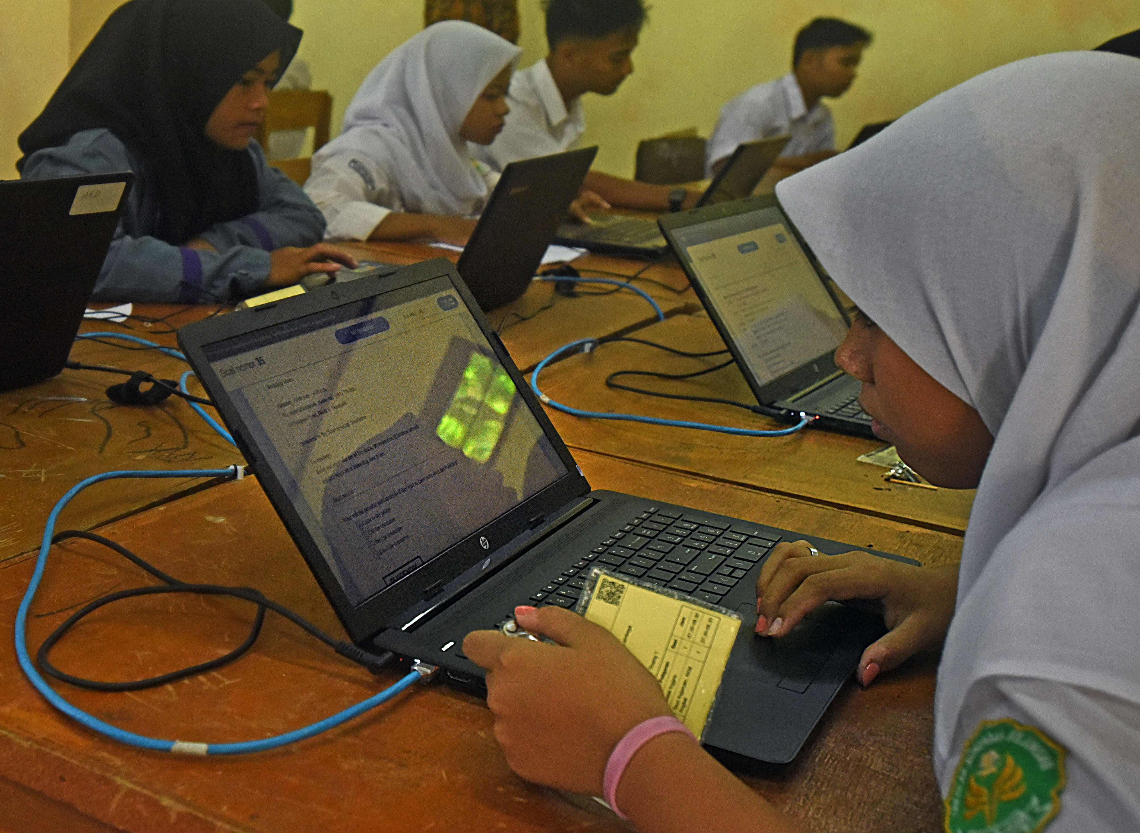 Simulasi Ujian nasional berbasis Komputer (UNBK) di Serang, Banten