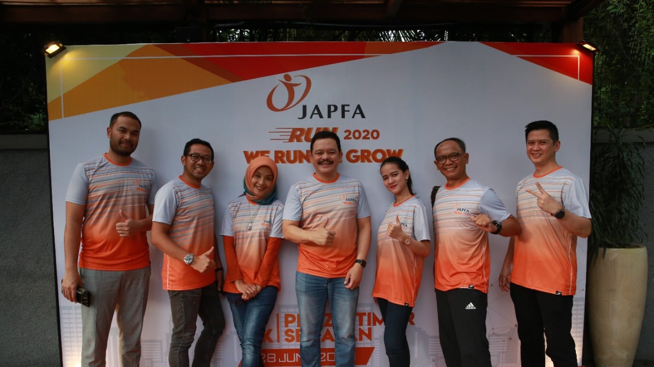 Panitia penyelenggara JAPFA Run 2020 seusai konferensi pers.
