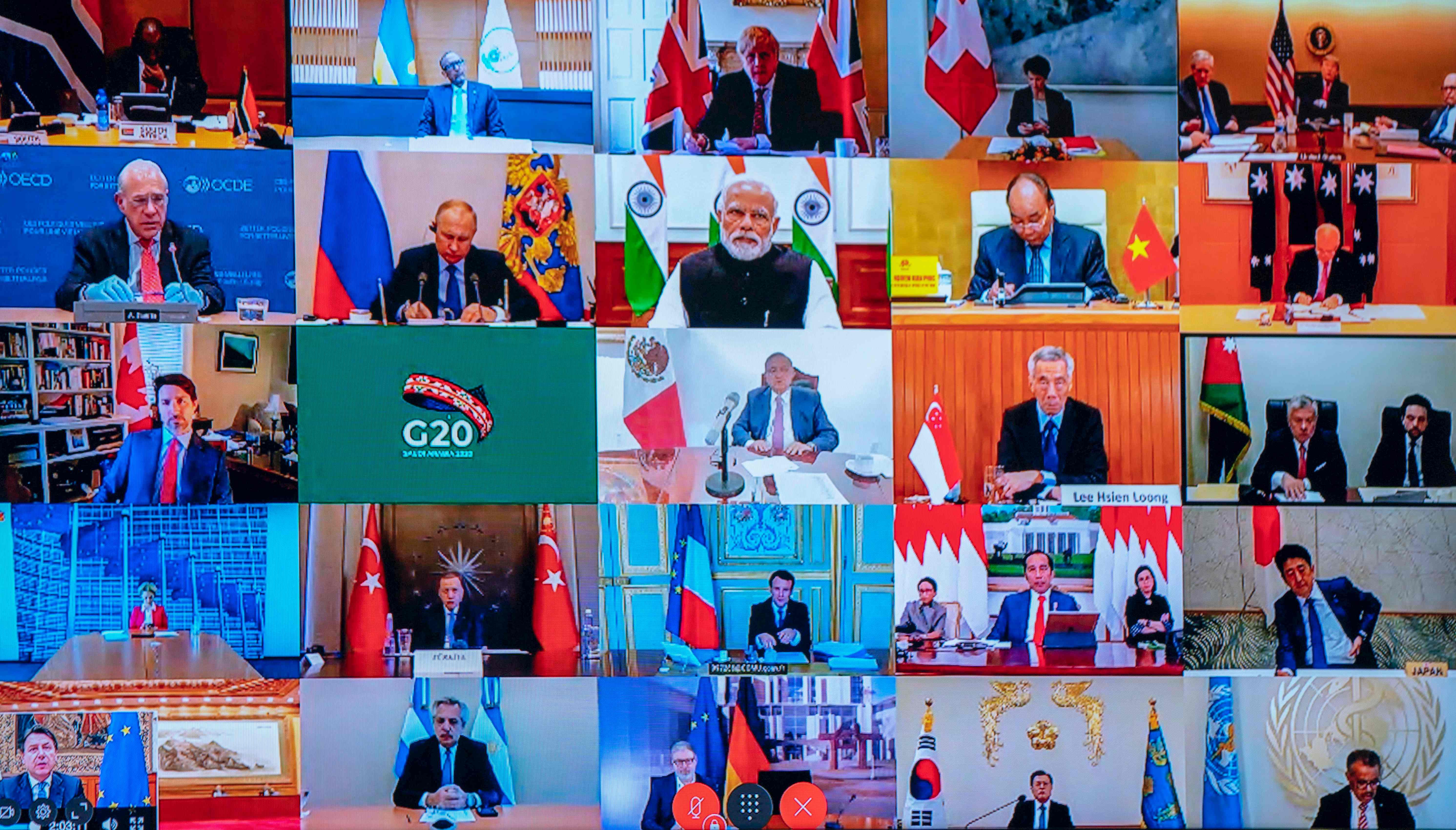 KTT Luar Biasa G20 yang dilakukan secara telekonferensi.