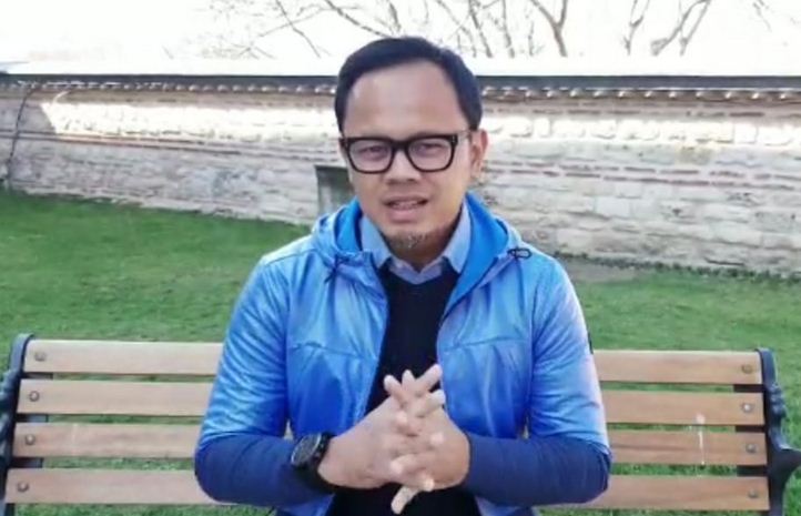 Wali Kota Bogor Bima Arya Sugiarto saat menghimbau warganya terkait korona melalui video saat berada di Turki, Kamis (12/3).