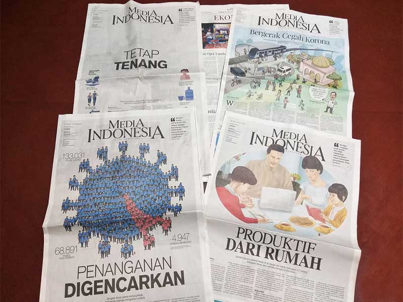 Cover Harian Umum Media Indonesia Edisi Senin (16/3/2020)