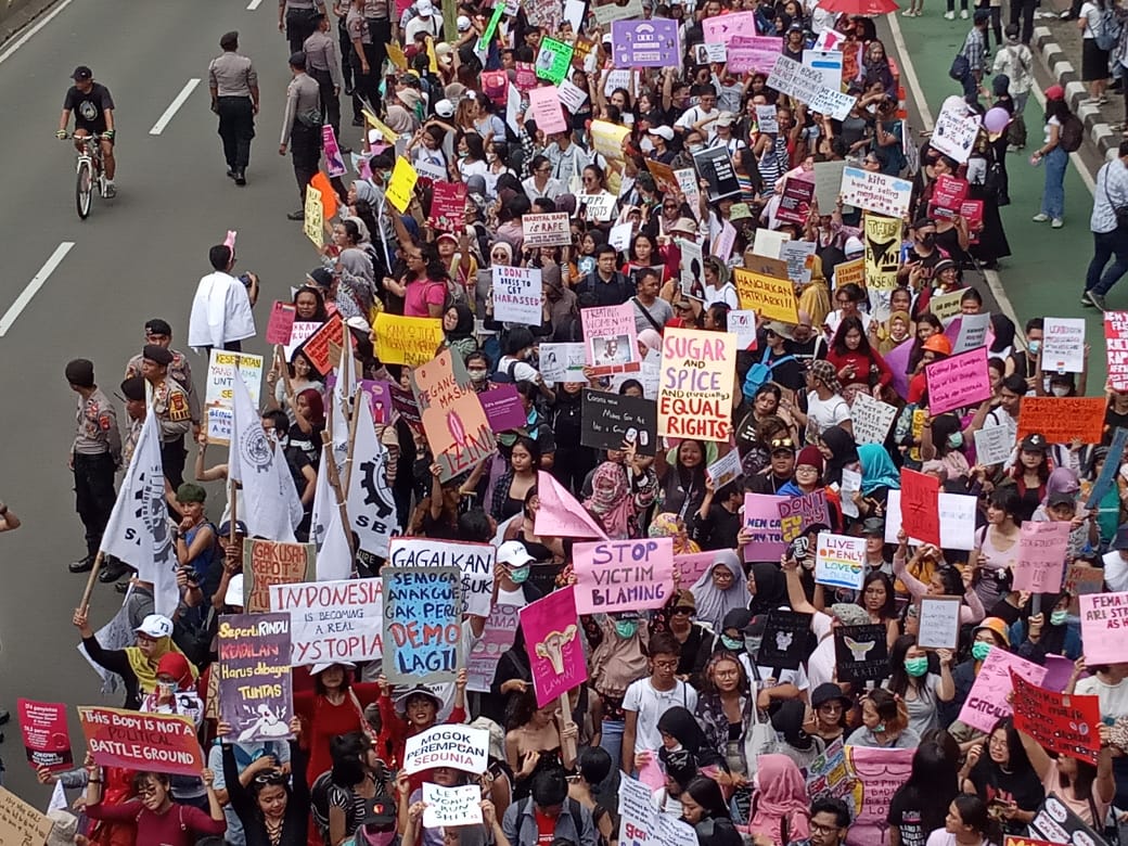 Peringatan hari perempuan internasional di Jakarta