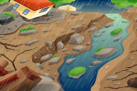 Ilustrasi banjir.
