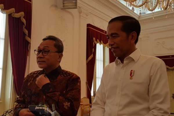 Presiden Jokowi bertemu dengan Ketum PAN Zulkifli Hasan di Istana Merdeka 