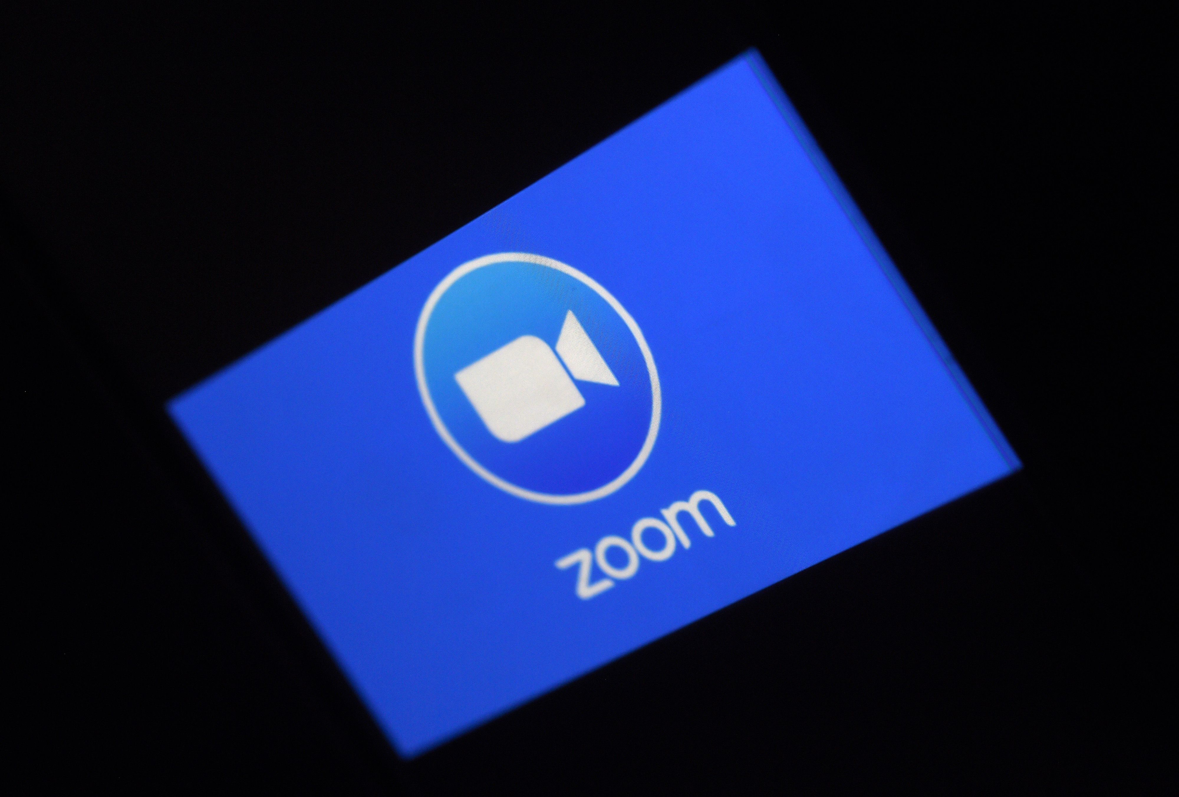 Logo aplikasi Zoom.