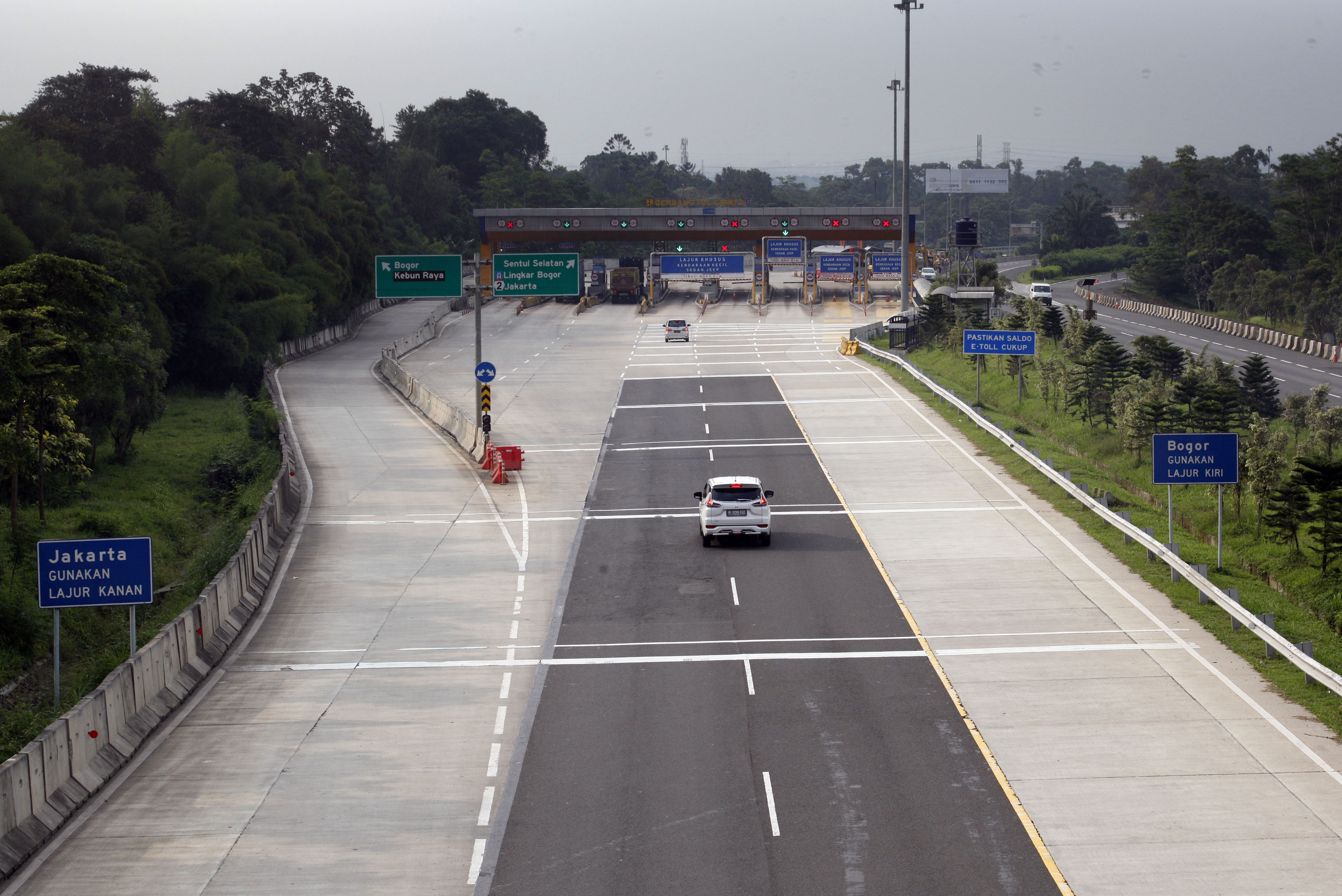 Ruas tol Jagorawi saat dberlakukan PSBB