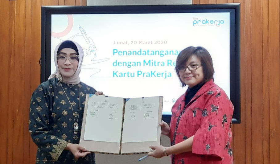 Penandatangan  Mitra Kartu Prakerja antara BNI dan PMO Kartu Prakerja
