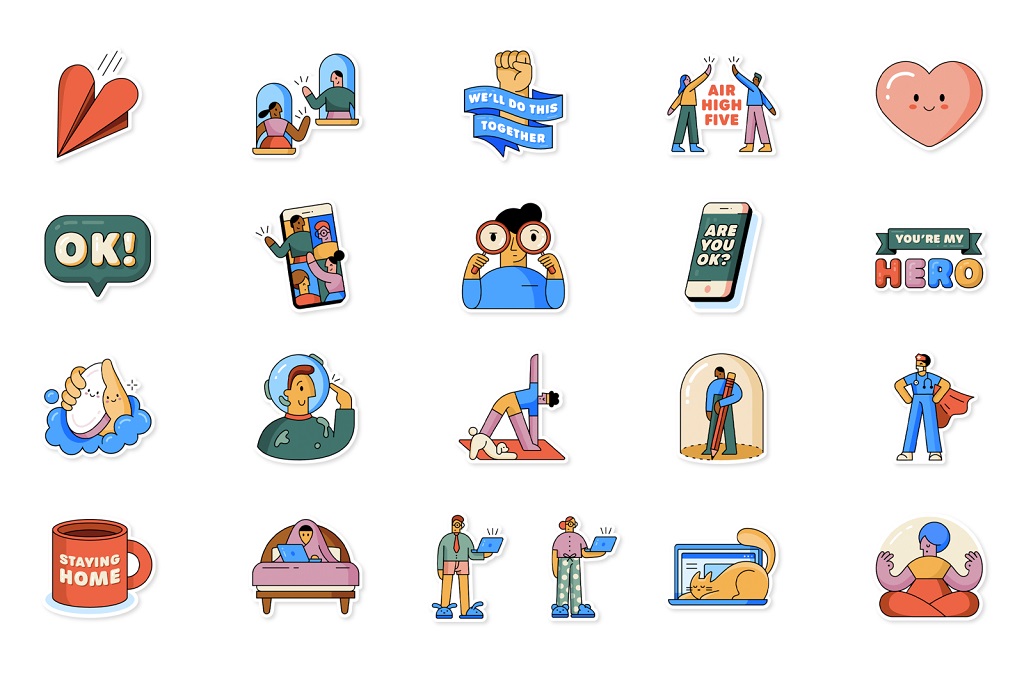 Sticker yang dirilis WHO di Whatsapp