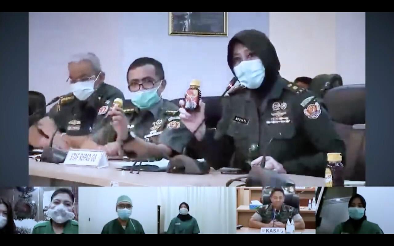 Video konferensi KSAD dengam tenaga medis RSPAD