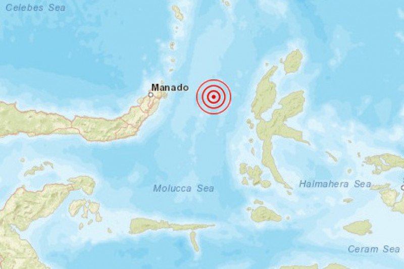 Pusat gempa di Melonguane, Sulut