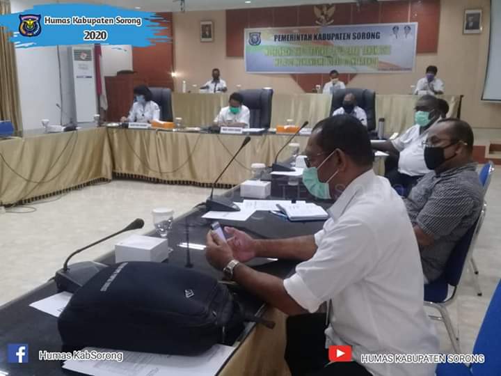 Pemkab Sorong menyampaikan enam rencana pembangunan dalam video conference Musrenbang Provinsi Papua Barat 
