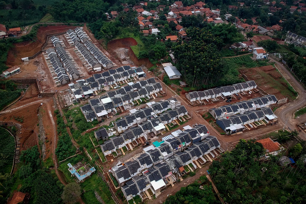 Foto perumahan bersubsidi di Sumedang, Jawa Barat. Hingga April, sepertiga lebih target FLPP 2020 sudah disalurkan.