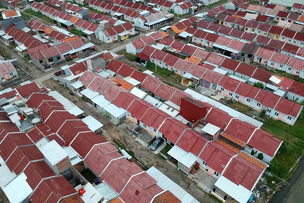 Perumahan subsidi di Kelurahan Pesurungan, Tegal, Jawa Tengah, Jumat (7/2)