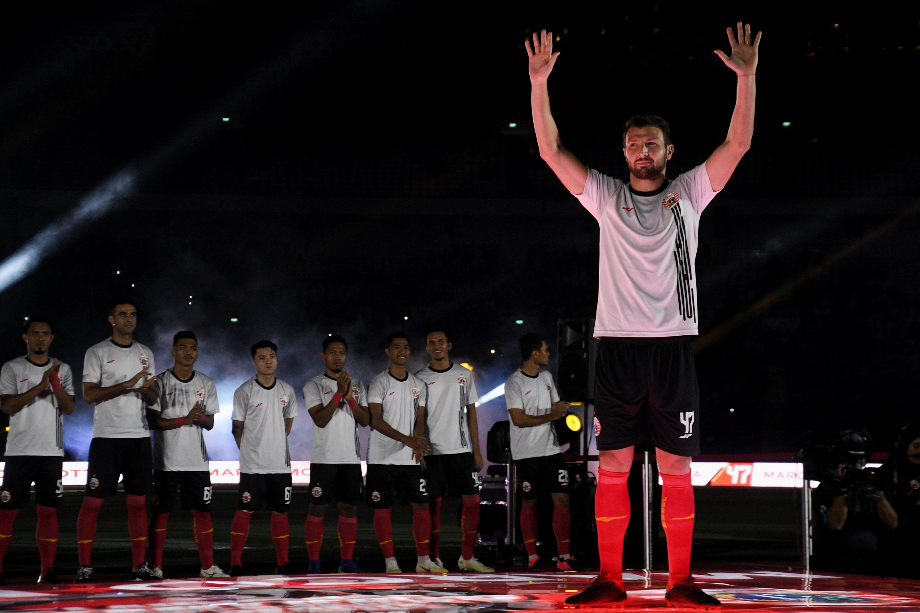 Marco Motta saat diperkenalkan sebagai pemain anyar Persija Jakarta awal tahun ini