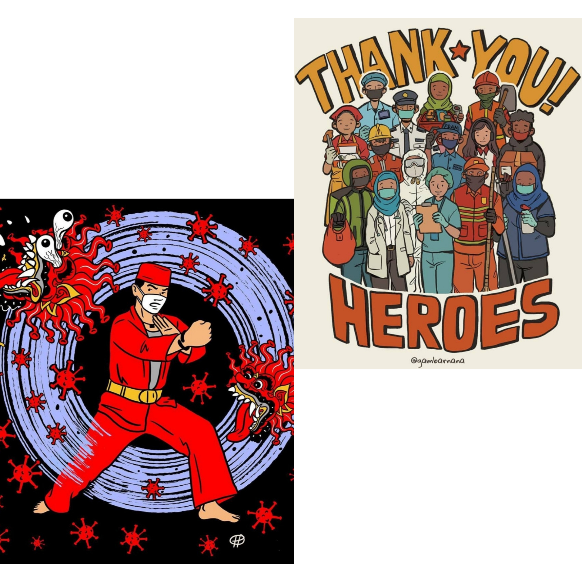Karya ilustrator Indonesia dalam memerangi covid-19 