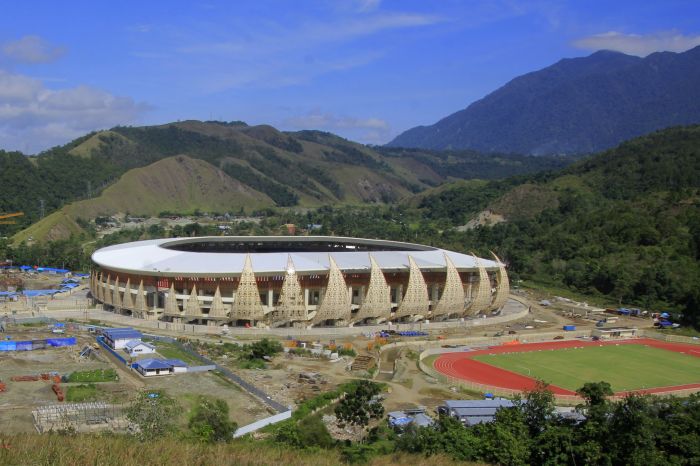 Stadion Papua Bangkit yang jadi salah satu ikon POn 2020