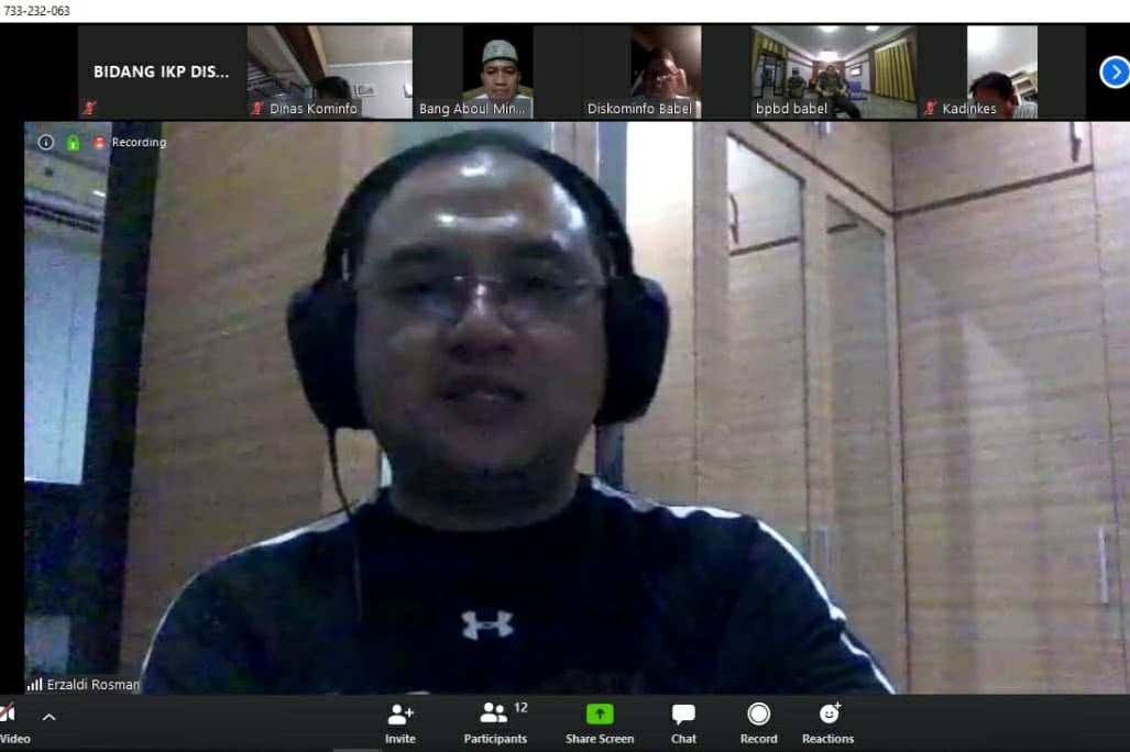 Gubernur Babel Erzaldi video confrence.