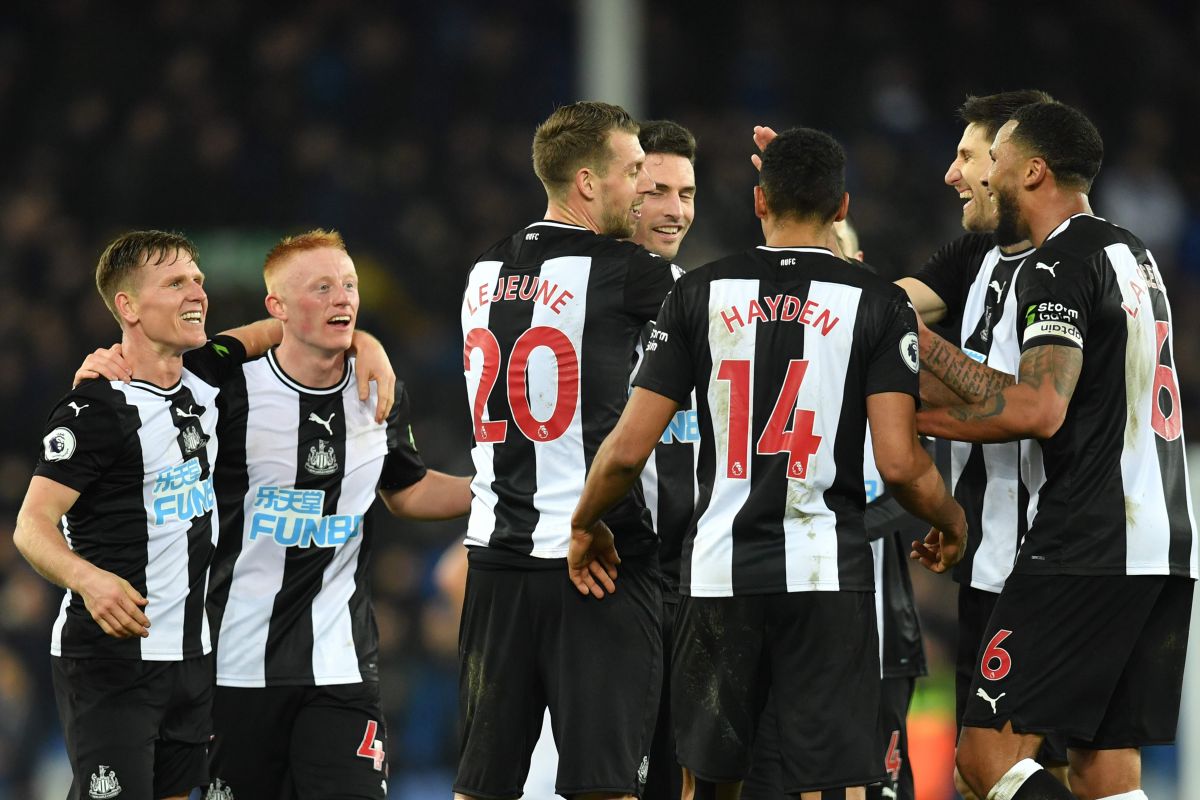Selebrasi para pemain Newcastle.