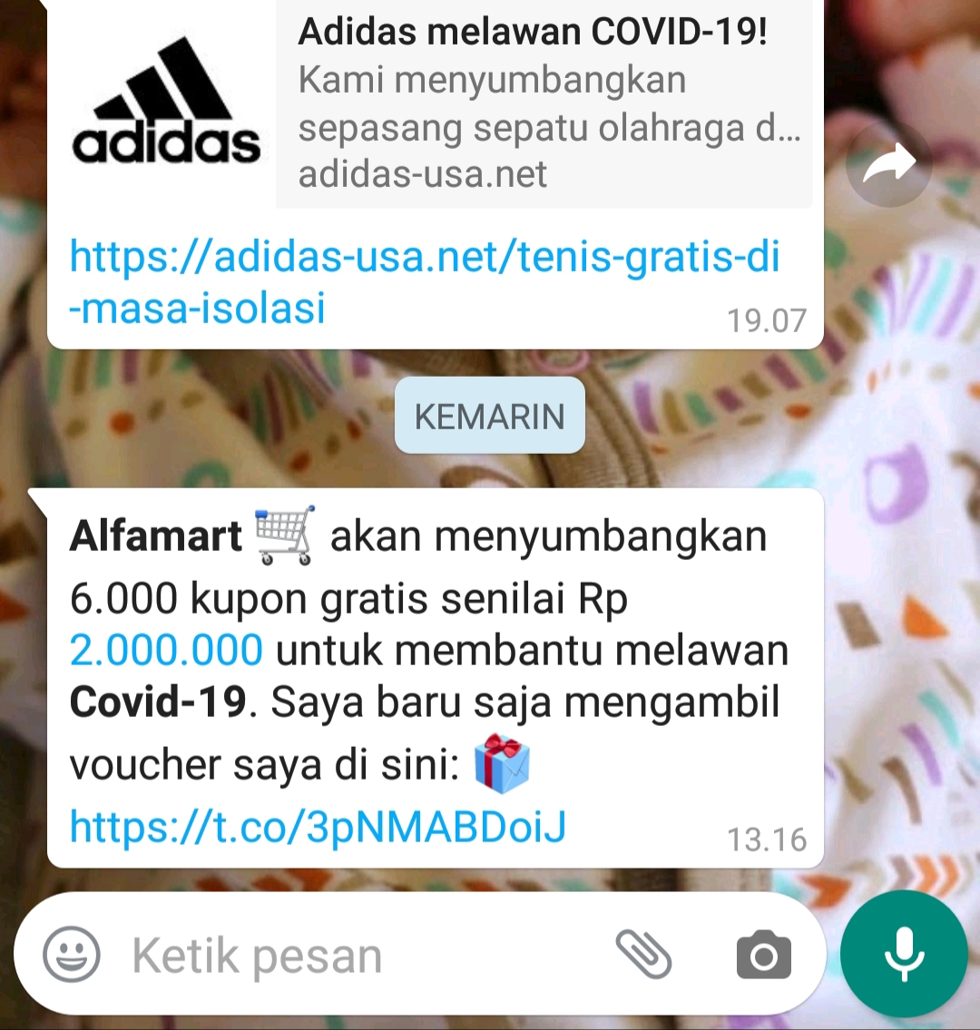  Salat satu pesan web phising yang digunakan untuk menipu saat pandemi Covid-19.