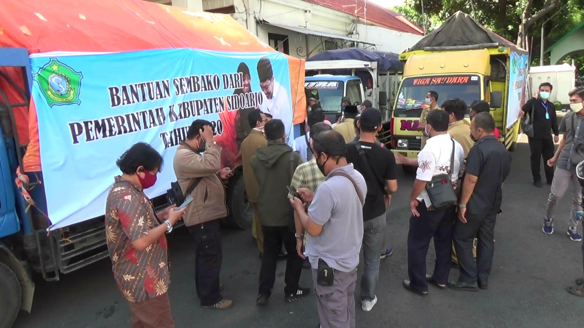 Pemkab Sidoarjo siap membagikan sembako untuk 135 ribu keluarga prasejahtera, Selasa (21/4/2020).