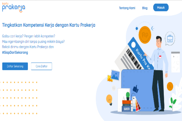 Tampilan web kartu prakerja