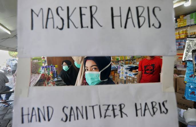 Ilustrasi penjual masker