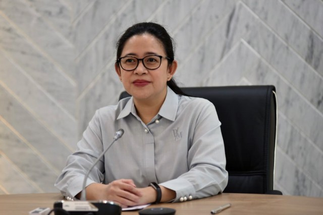 Ketua DPR RI Dr. (H.C.) Puan Maharani ketika menjadi pembicara kunci diskusi.