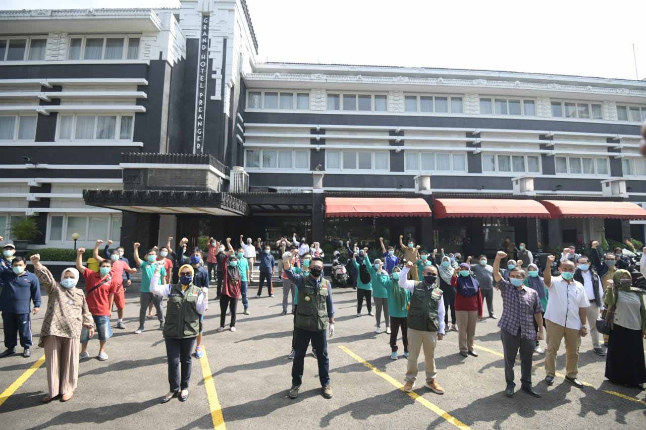 Tenaga medis yang menempati Hotel Preanger