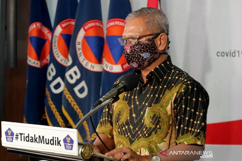 Juru Bicara Pemerintah untuk Penanganan COVID-19 Achmad Yurianto saat konferensi pers di Gugus Tugas Percepatan Penanganan COVID-19.