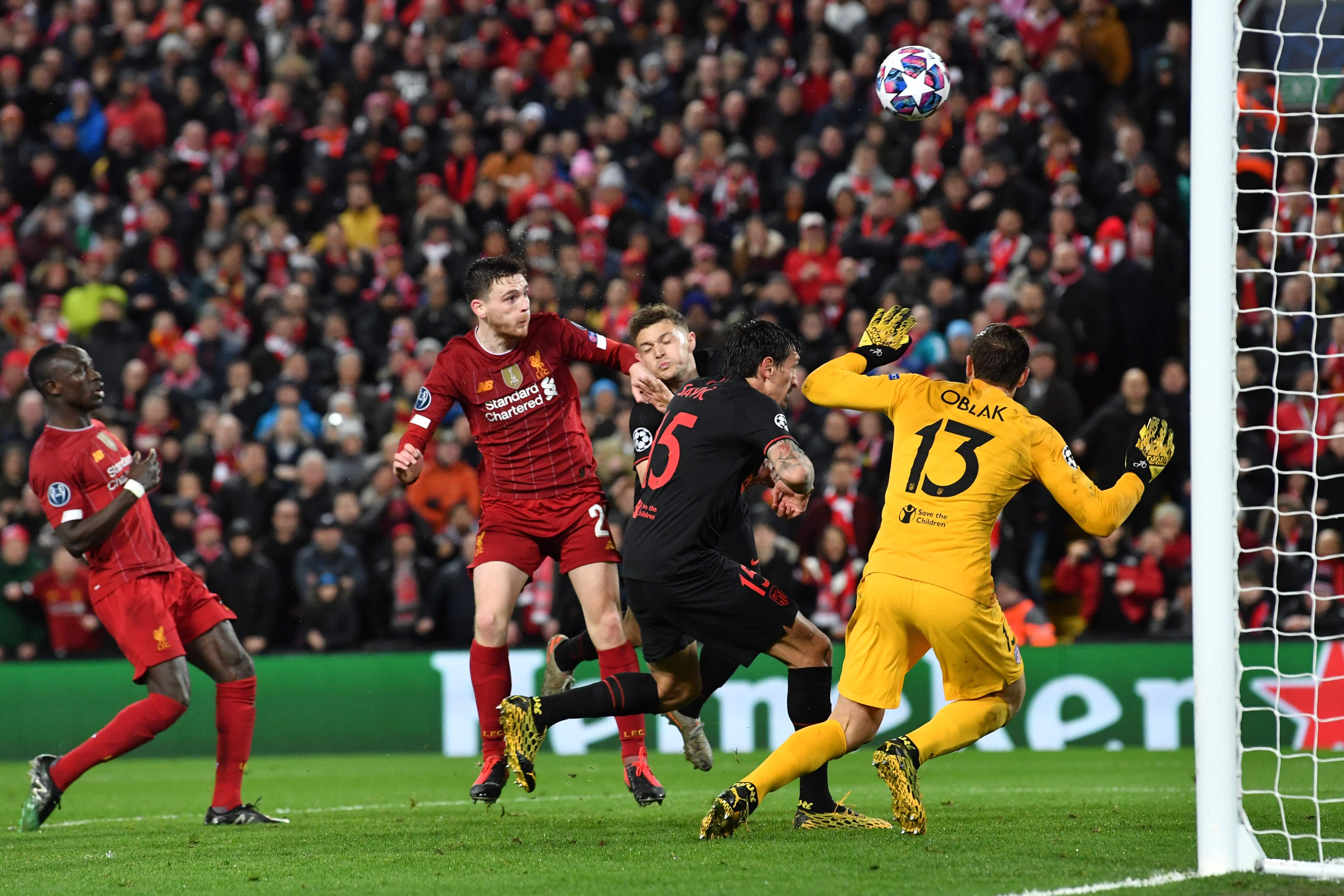 Laga Liga Champions antara Liverpool dan Atletico Madrid di Stadion Anfield.