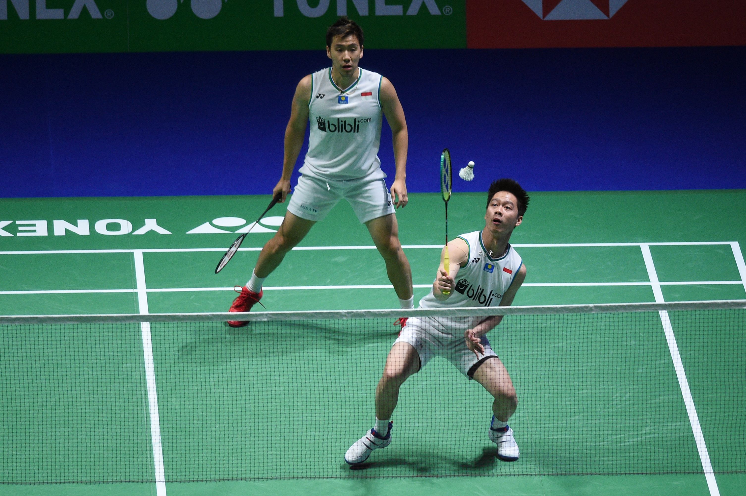Ganda putra Indonesia Marcus Fernaldi Gideon dan Kevin Sanjaya Sukamuljo.