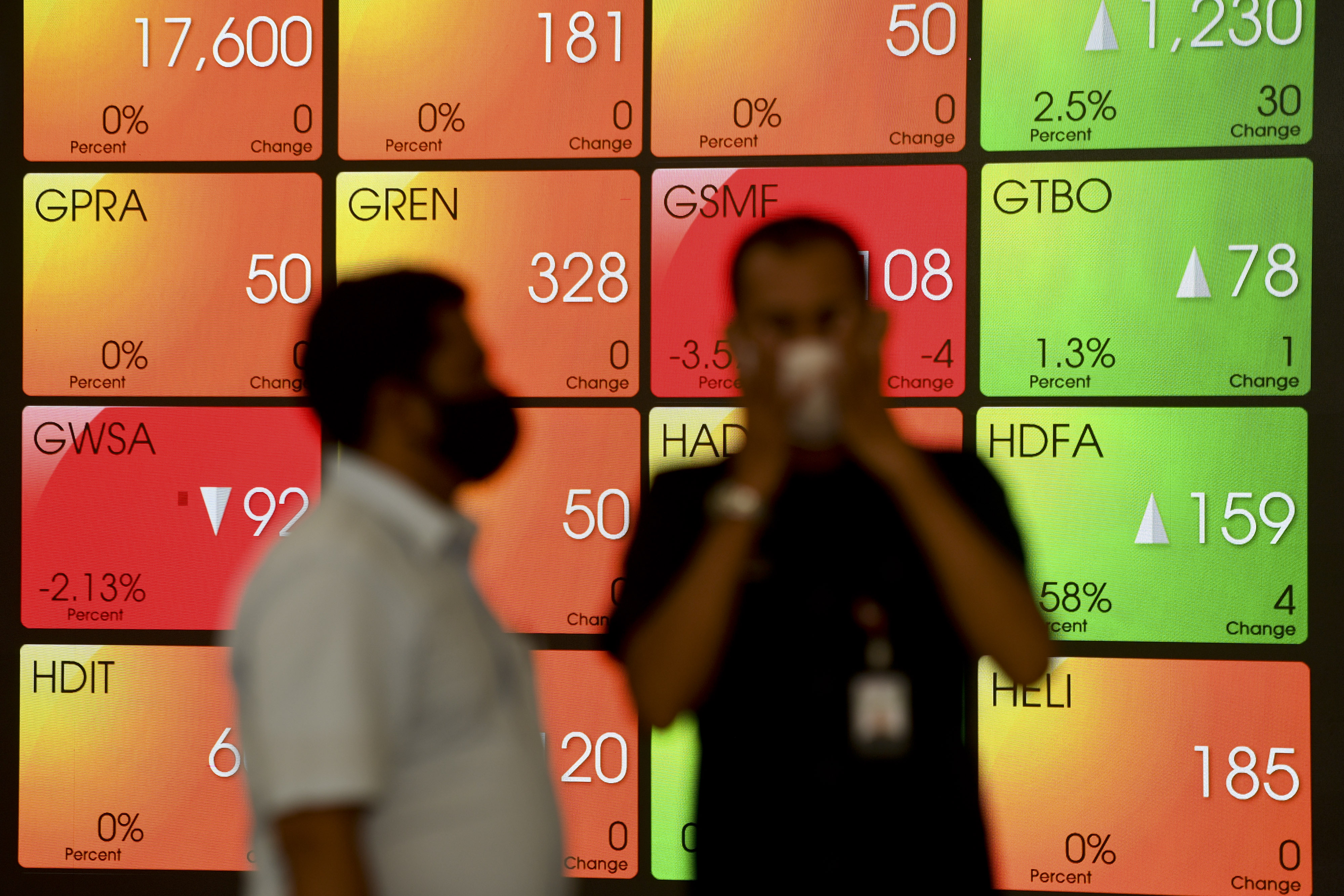 Layar menampilkan pergerakan saham di Bursa Efek Indonesia, Jakarta, Rabu (22/4)