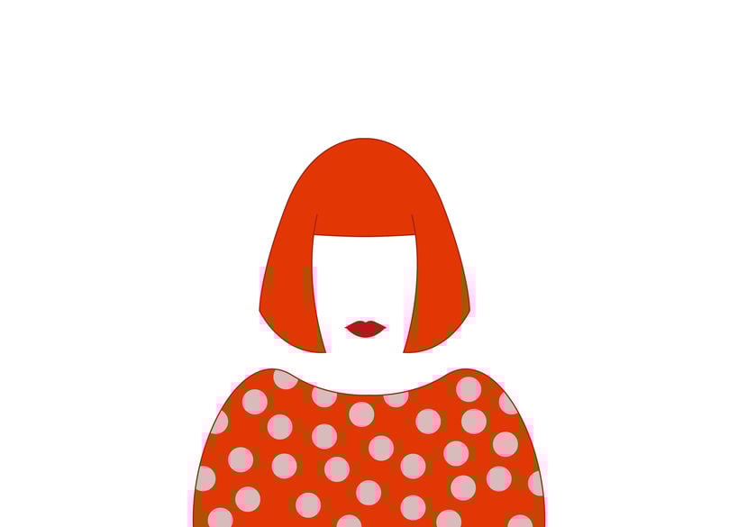 Ilustrasi minimalis Yayoi Kusama