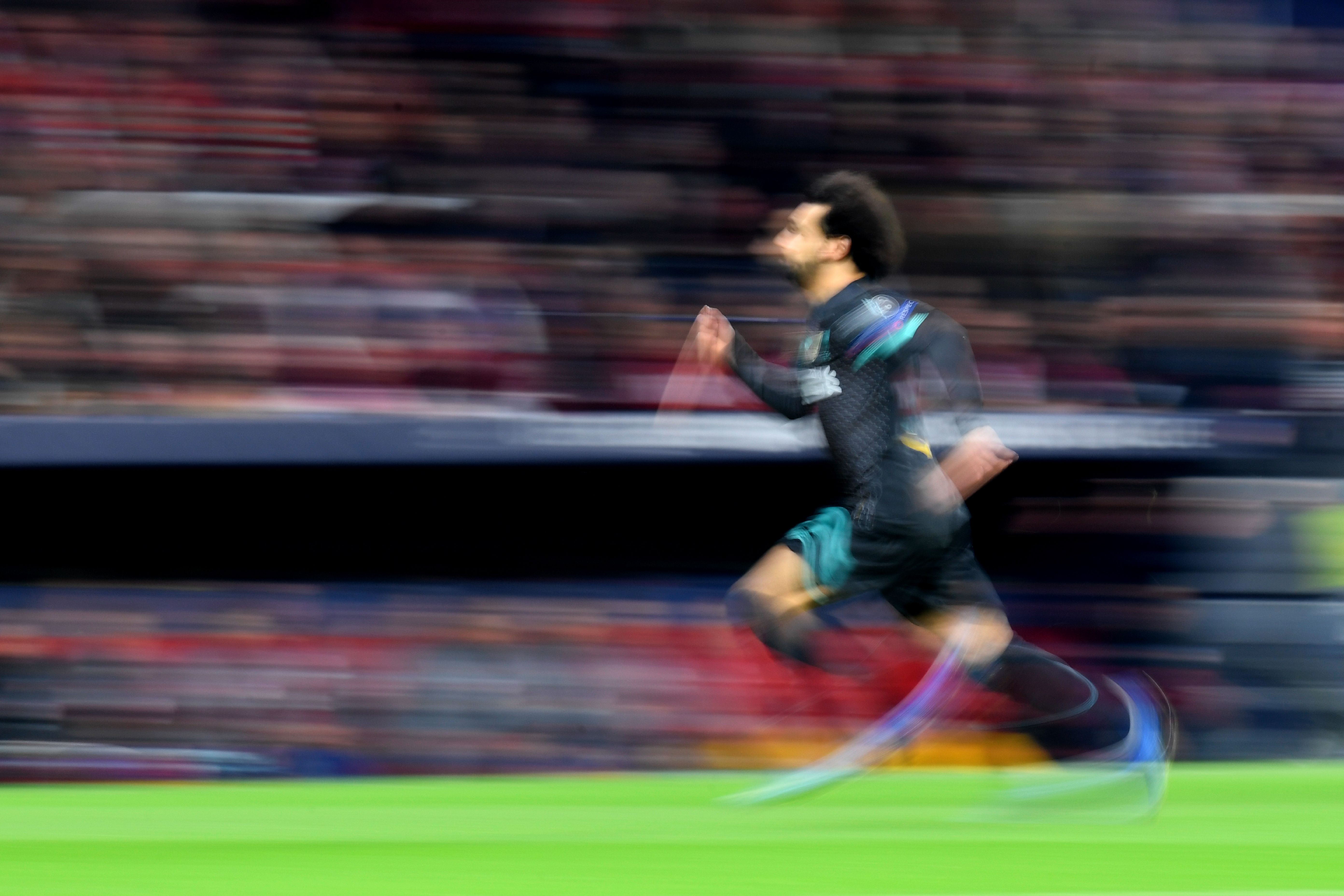 Striker Liverpool Mohamed Salah di Madrid pada 18 Februari 2020.