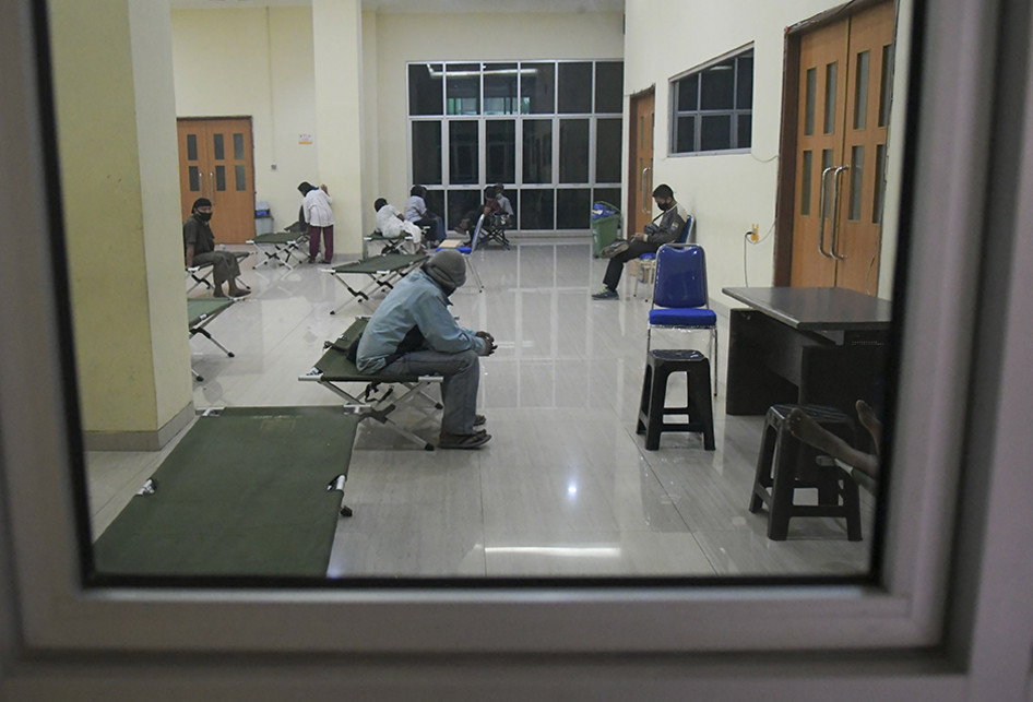 Tunawisma di GOR Tanah Abang