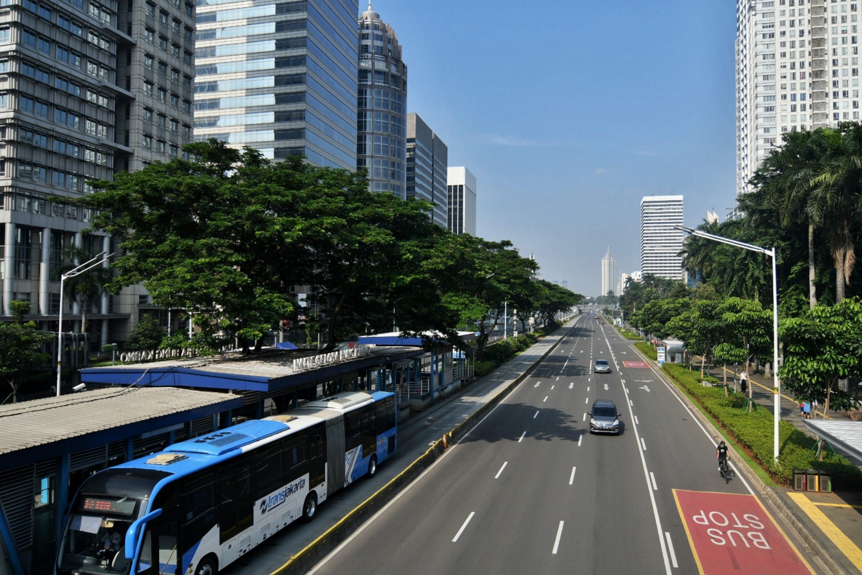 Suasana Ibukota Jakarta saat pelaksanaan PSBB