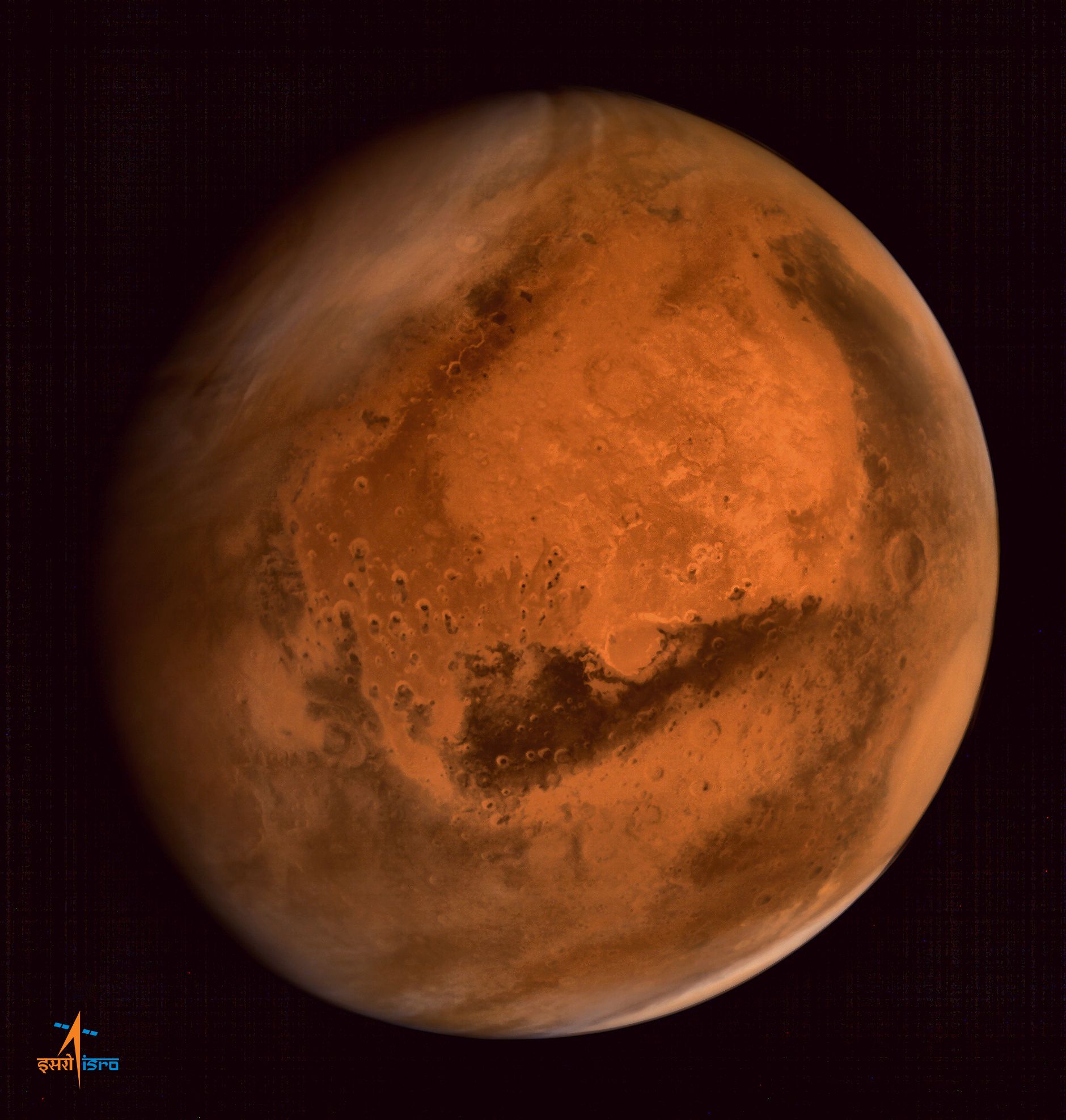 Penampakan Planet Mars yang diabadikan Lembaga Antariksa India