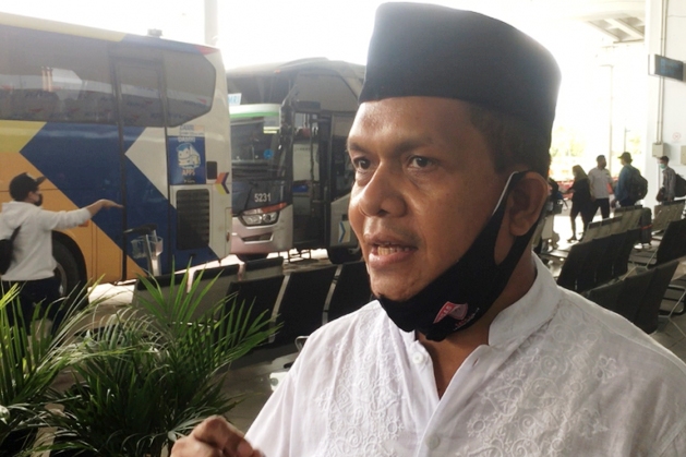 Wakil Ketua Komisi IX DPR Melki Laka Lena ditemui seusai mengecek penanganan Covid-19 di Bandara Soekarno-Hatta, Banten, Sabtu (23/5).