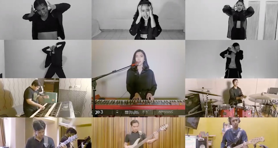 Tampilan konser virtual perdana Isyana Sarasvati. 